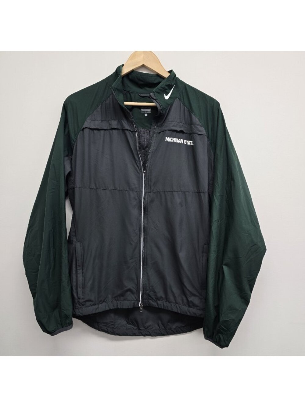 Nike Michigan State Full Zip Windbreaker Jacket Size L Vented College Spartans